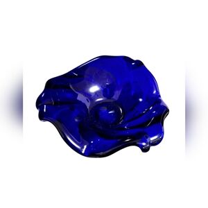Cobalt Blue Vintage Ornate Murano Glass Bowl *Made in Italy*